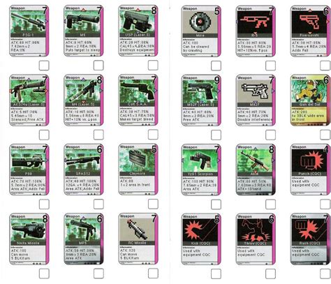 metal gear acid card guide